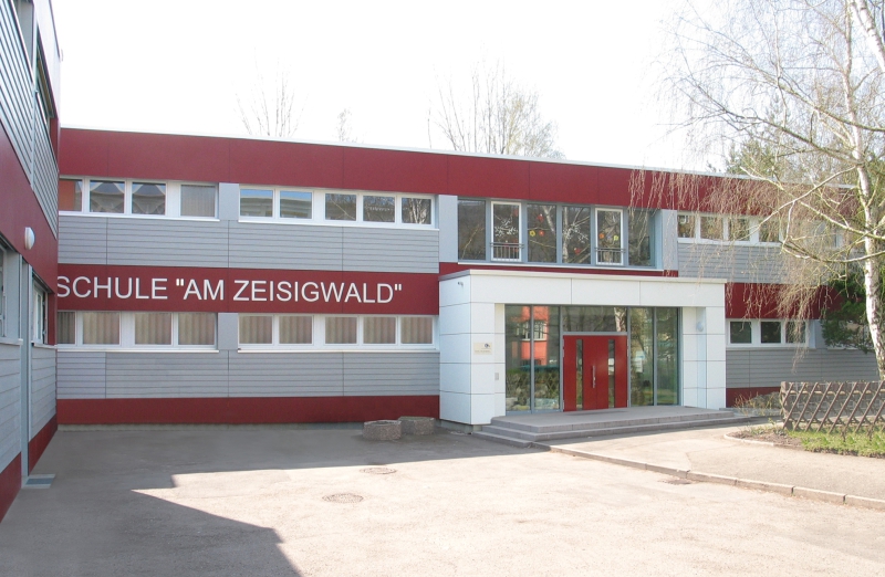 Eingangsansicht der Förderschule am Zeisigwald in Chemnitz